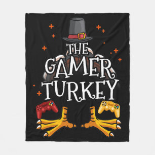 Roligten Spelare i Happy thanksgiving Video Game i Fleecefilt