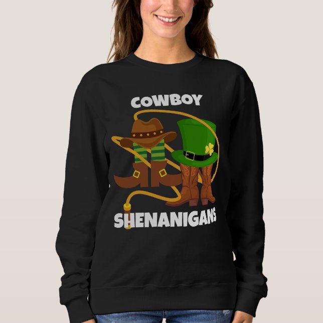 Roligten st patricks day COWBOY SHENANIGANS T Shirt (Framsida)