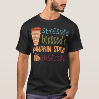 Roligten Stressade ej ifylld Pumpkin Spice Autumn T Shirt