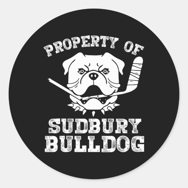 Roligten Sudbury Bulldog Runt Klistermärke (Framsida)