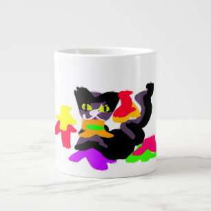 Roligten Svart katt och höst Jumbo Mugg