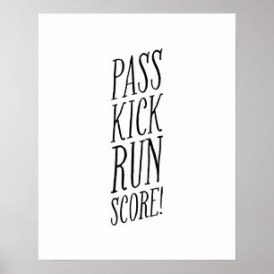 Roligten "Svart och vit fotboll" med "sparken" spr Poster