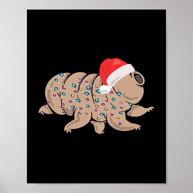 Roligten Tardigrade jul Vatten Bear Microbiolog Poster (Framsidan)