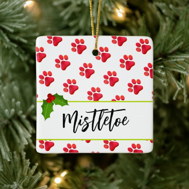 Roligten Tass avtryck Red PET NAMN Helgdag Julgransprydnad Keramik (Träd)