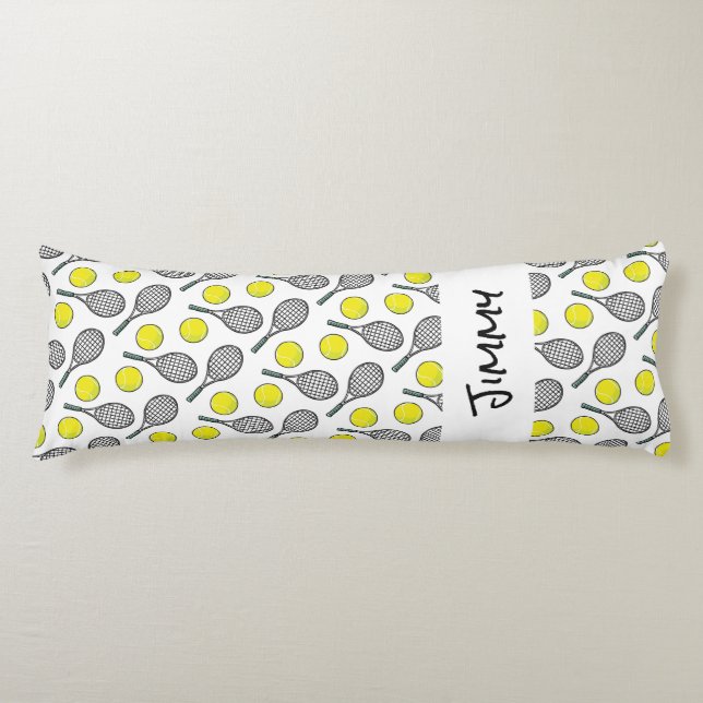 ROLIGTEN TNIS Boll Racquet NAMN Sports Tonåringar Kroppskudde (Framsidan)