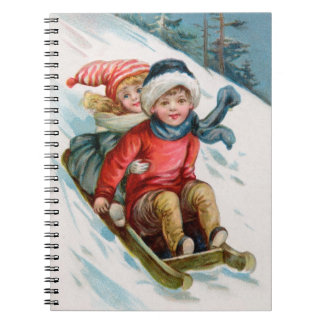 Roligten vintage Winter Anteckningsbok Med Spiral