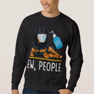 Roligten Womens Rottweiler Ansikte Mask Hand Sanit Lång Ärmad Tröja