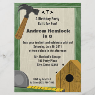 Roligten Wood Byggnad Birthday Inbjudningar