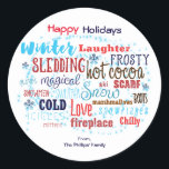 ROLIGTEN Wording Favor Sticker för WINTER Typograp Runt Klistermärke<br><div class="desc">ROLIGTENS favoritetikett för WINTER Typografi. Matchande objekt är tillgängliga.</div>