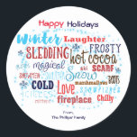 ROLIGTEN Wording Favor Sticker för WINTER Typograp Runt Klistermärke<br><div class="desc">ROLIGTENS favoritetikett för WINTER Typografi. Matchande objekt är tillgängliga.</div>