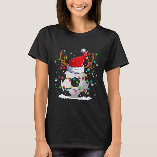 Roligten Xma för konsolen Hat Reindeer jul Ljus T Shirt (Framsida)