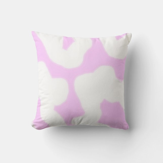 roligtens abstrakt modern rosa, vit, fetstik, kons kudde (Framsida)