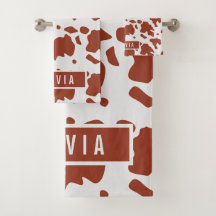 Roligtens anpassade namn Ayrshire Cow Animal Print