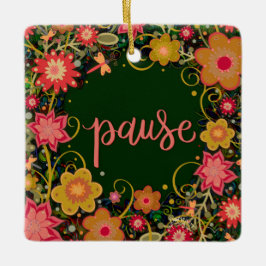 Roligtens Blommigt Grönt Pausa Uppmuntra inspiriti Julgransprydnad Keramik