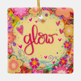 Roligtens Blommigt Gult Glow Främja inspiritivitet Julgransprydnad Keramik