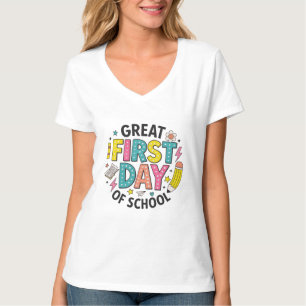 Roligtens Dubbla-sida-till-skola-design T Shirt