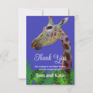 Roligtens funky - färgstark Giraffe Baby Shower - Inbjudningar
