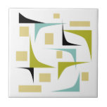 Roligtens geometriska hörn, moderna århundradenhet kakelplatta<br><div class="desc">Lägg till ett färg-klick till ditt arbete med den här funkyn, hörnen och rektanglarna i mitten av århundradet, modern keramik. Den har roligten färg av akvblått, avokado grönt, gult och svart.</div>