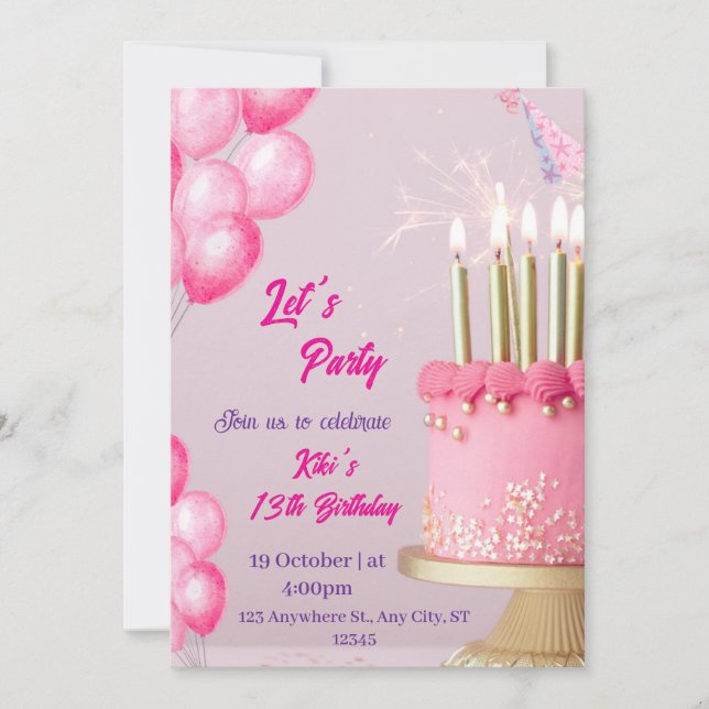 Roligtens hälsningskortdesign för födelsedagar med inbjudningar (Framsida)