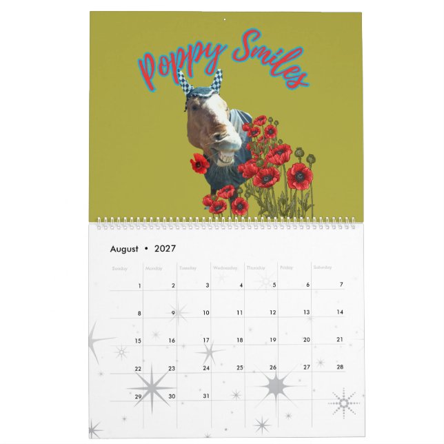 roligtens hästillustrationer från min historiekale kalender (Aug 2027)