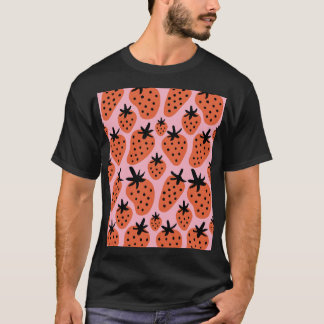 Roligtens jordgubbsmönster, handdragen, sömlös des t shirt