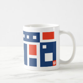 Roligtens Mod Geometric i Red, White och Blue Kaffemugg