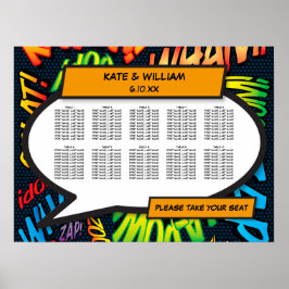 Roligtens moderna Tecknad Bok Bröllop sätesdiagram Poster