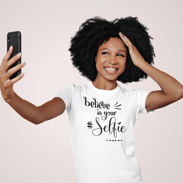 Roligtens offert tror på ditt självklara, svarta s t shirt (Ladies Round Neck T Shirt)