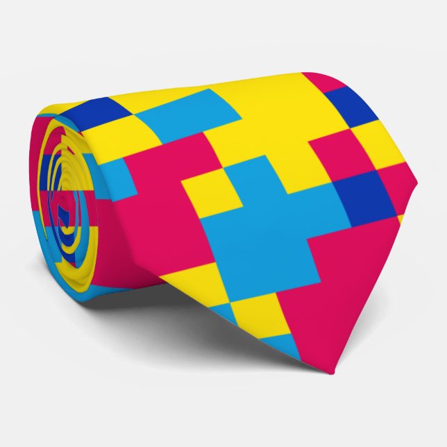 roligtens pixelnackslips i mönster färg slips (Rullad)
