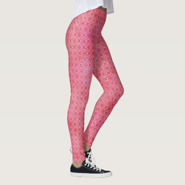 Roligtens Rosa och Vita geometriska beniggar av Mö Leggings (Höger)