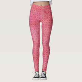 Roligtens Rosa och Vita geometriska beniggar av Mö Leggings