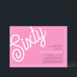 Roligtens Rosa och vitskript 60:e födelsedagen Inbjudningar<br><div class="desc">Elegant Roligt Rosa och vitskript 60:e födelsedagsinbjudan Dina gäster vet att detta kommer att bli ett speciellt party genom att bara tittar på inbjudan!</div>