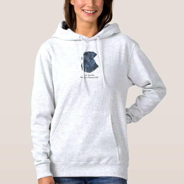 roligtens slogan med portait svartarbetad hund t-shirt (Framsida)