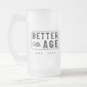 Roligtens Snyggt Vintage födelsedag bättre med åld Frostat Ölglas