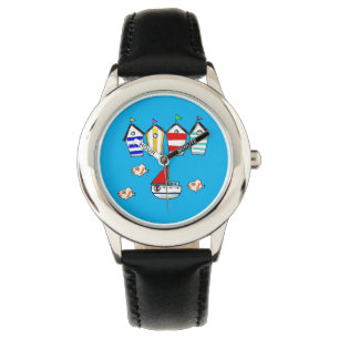 roligtens strand och båt armbandsur