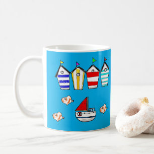 roligtens strand och båt kaffemugg