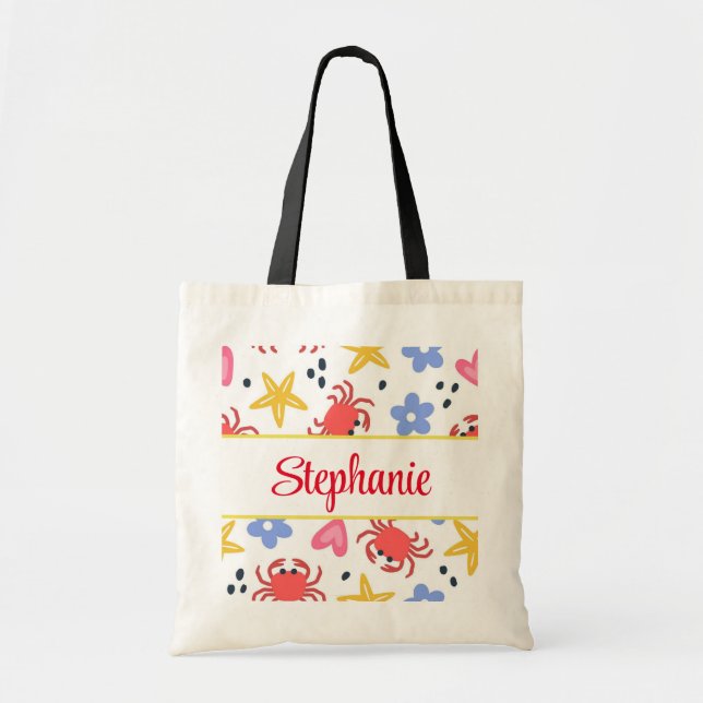 Roligtens strand-personlig till påsen tygkasse (Framsidan)