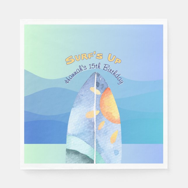 Roligtens Surfas upp födelsedag Pappersservett (Framsidan)