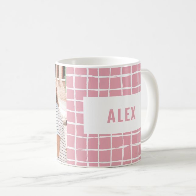 Roligtens typografi över rosa av multifoto, bästa  kaffemugg (Framsida höger)