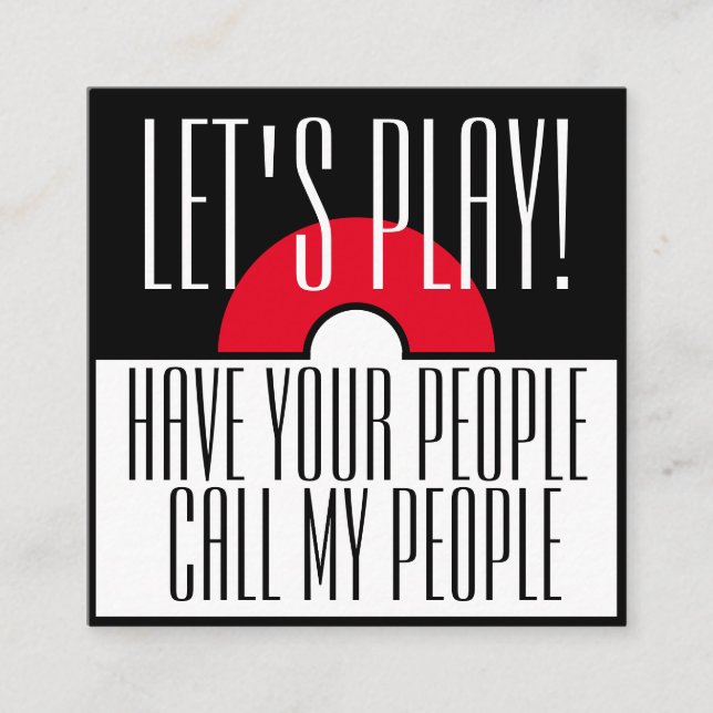 Roligtens underordnade speldatum  fyrkantigt visitkort (Framsida)