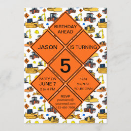 Roligtens unika Zona vägskyltar vid födelsedag Inbjudningar