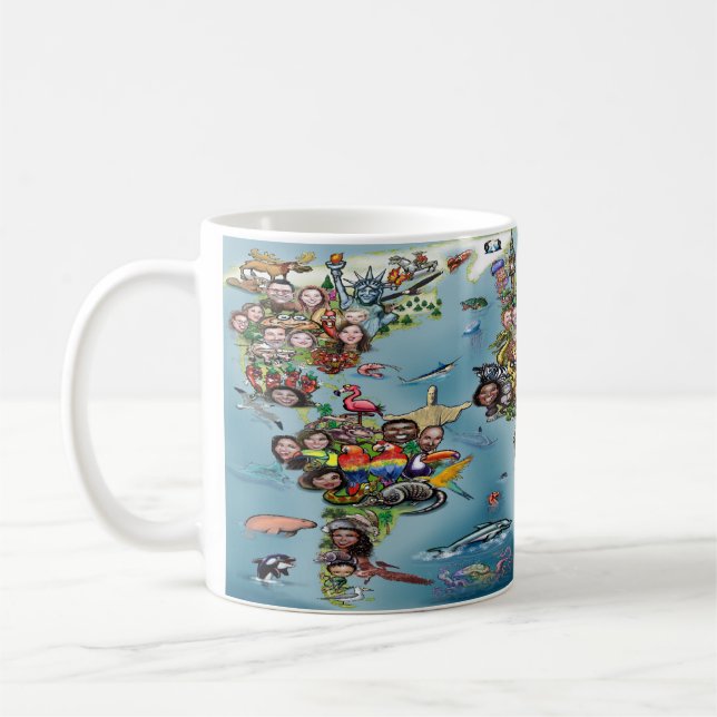 Roligtens världskarta kaffemugg (Vänster)