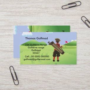 Roligtpersonliggolfare på golfbana visitkort