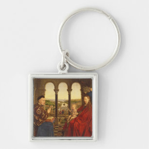 Rolinen Madonna, c.1435 Fyrkantig Silverfärgad Nyckelring