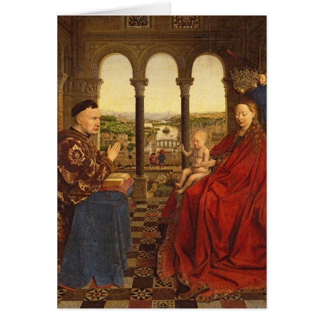 Rolinen Madonna, c.1435 Hälsningskort (Framsidan)