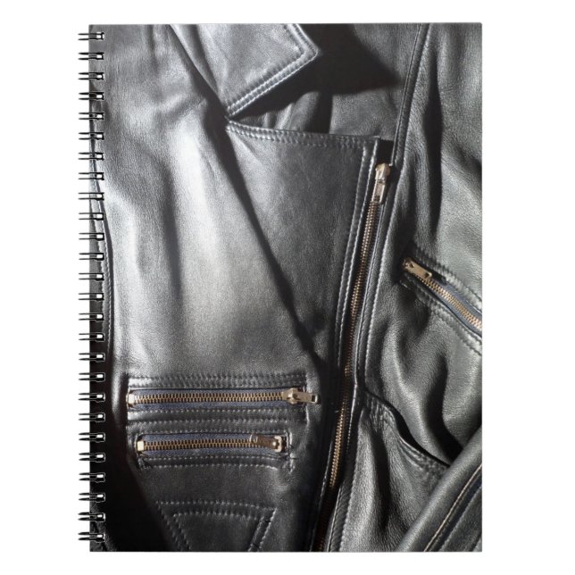 Roll Black Leather Jacka Photo Print Anteckningsbok (Framsidan)