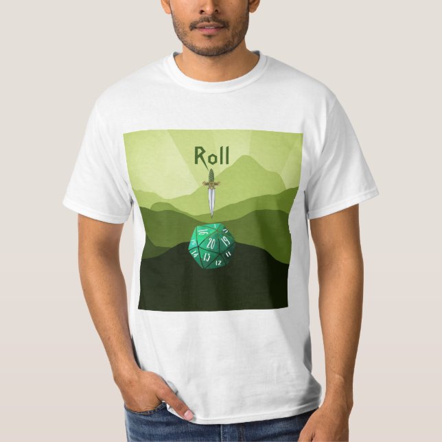 Roll, D20 Dagger T Shirt (Framsida)
