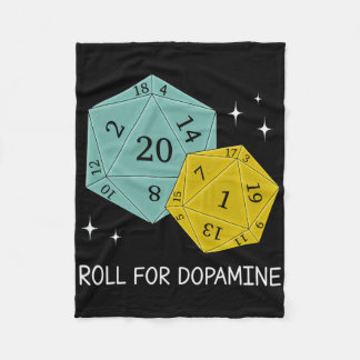 Roll For Dopamine Dnd Neurodiversity D20 Dice Auti Fleecefilt