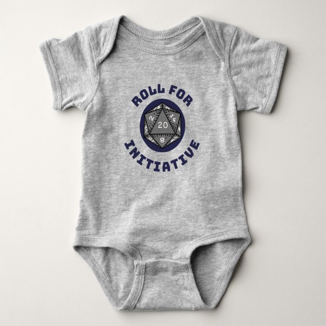 Roll for Initiative Boys Baby Bodykostym T Shirt (Framsida)
