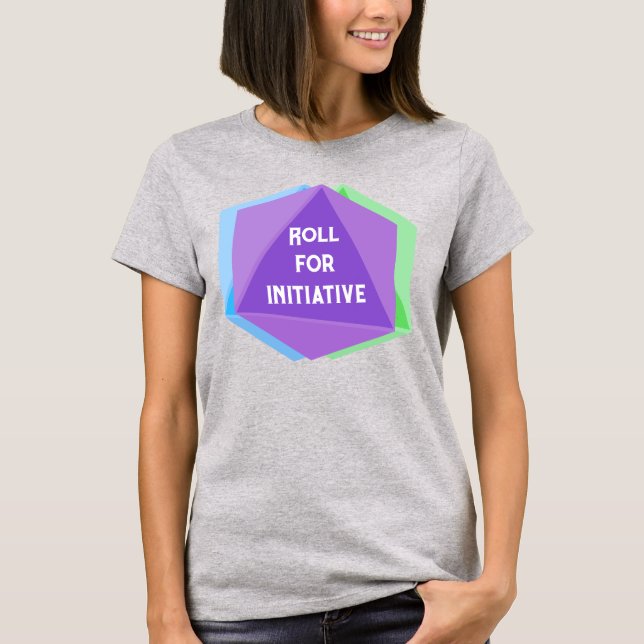 Roll for Initiative Dice T Shirt (Framsida)